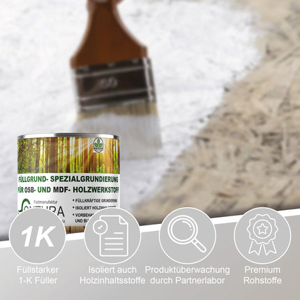Contura Füllgrund Grundierung Füller weiß OSB MDF Spanplatte Holz Holzfaserplatte - Farbmanufaktur Contura Berkemeier - Farbmanufaktur Contura Berkemeier