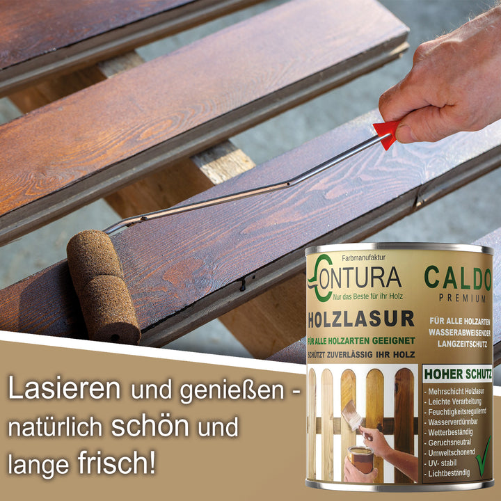 Holzlasur Dickschichtlasur Set + Pinsel 2in1 Dauerschutzlasur Holzschutz Lasur - Farbmanufaktur Contura Berkemeier - Farbmanufaktur Contura Berkemeier