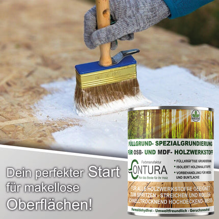 Contura Füllgrund Grundierung Füller weiß OSB MDF Spanplatte Holz Holzfaserplatte - Farbmanufaktur Contura Berkemeier - Farbmanufaktur Contura Berkemeier