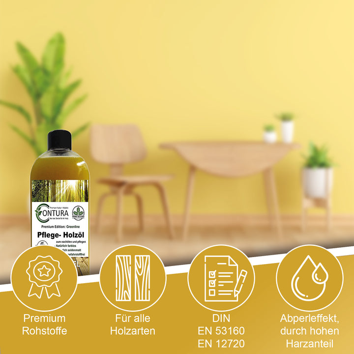 Contura Profi Pflegeöl Premium Greenline Holzöl Holzschutz Tisch & Möbelöl Holzpflege - Farbmanufaktur Contura Berkemeier - Farbmanufaktur Contura Berkemeier