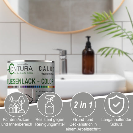 Fliesenlack 750ml. Fliesenfarbe 20 Farben Lack Fliesen Wand Boden Bad Küche - Farbmanufaktur Contura Berkemeier - Farbmanufaktur Contura Berkemeier