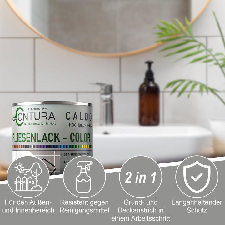 Fliesenlack 750ml. Fliesenfarbe 20 Farben Lack Fliesen Wand Boden Bad Küche - Farbmanufaktur Contura Berkemeier - Farbmanufaktur Contura Berkemeier