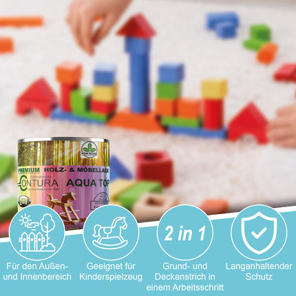 2 Liter Möbellack Lack für Kinderspielzeug +32 Farbtöne DIN EN71/3 Kindermöbel Holzlack Kinderzimmer - Farbmanufaktur Contura Berkemeier - Farbmanufaktur Contura Berkemeier
