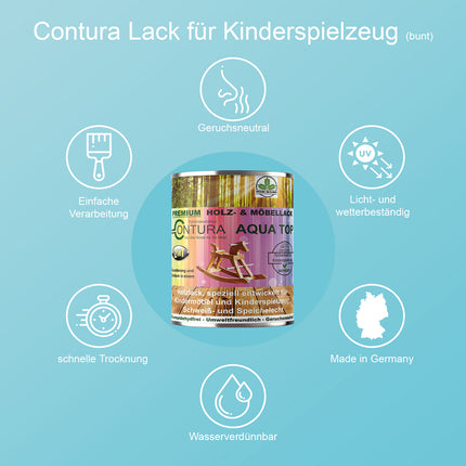 2 Liter Möbellack Lack für Kinderspielzeug +32 Farbtöne DIN EN71/3 Kindermöbel Holzlack Kinderzimmer - Farbmanufaktur Contura Berkemeier - Farbmanufaktur Contura Berkemeier
