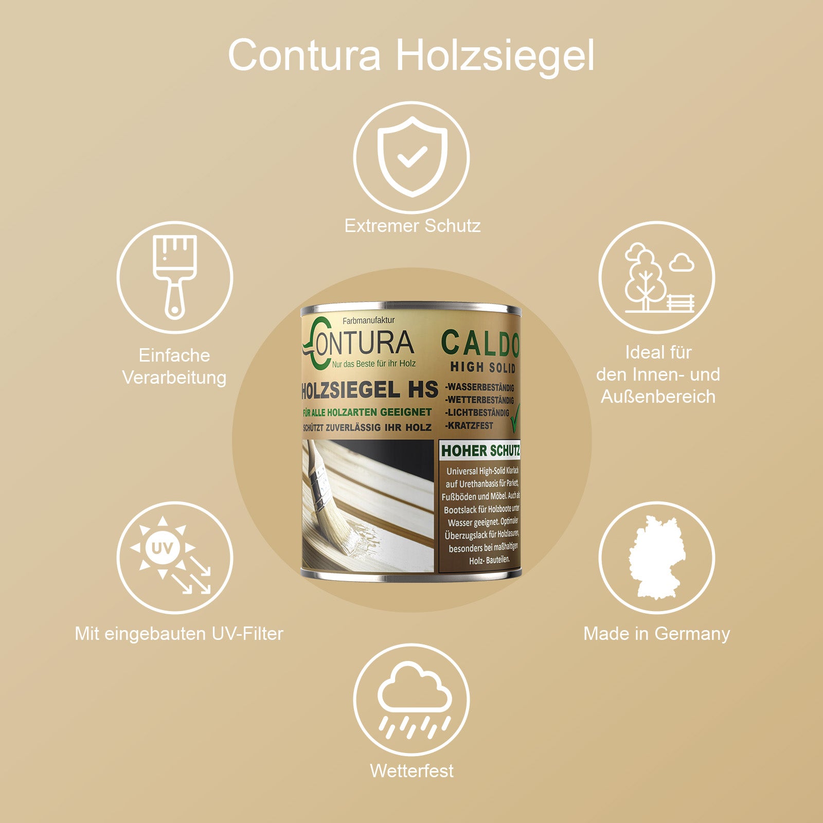 Holzsiegel HS Holzlack Klarlack Außen Parkettlack Thekenlack Möbellack Holzschutz - Farbmanufaktur Contura Berkemeier - Farbmanufaktur Contura Berkemeier