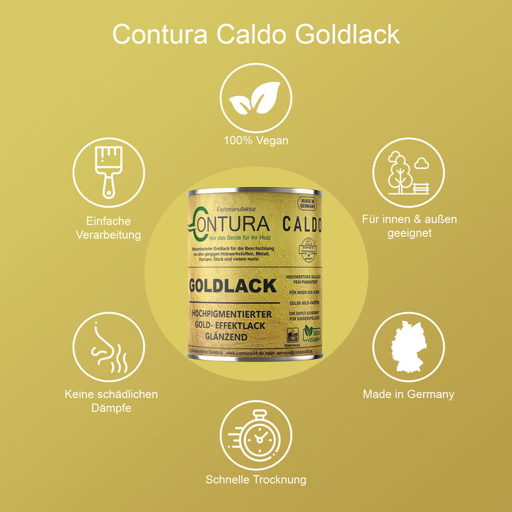 Contura Caldo Goldlack Goldfarbe Gold Effektlack Möbellack Holzlack Metalllack Möbel Farbe - Farbmanufaktur Contura Berkemeier - Farbmanufaktur Contura Berkemeier