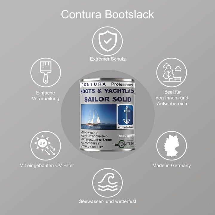 Contura Boots- & Yachtlack Hochglanz Bootslack Holzlack Hartlack Klarlack - Farbmanufaktur Contura Berkemeier - Farbmanufaktur Contura Berkemeier