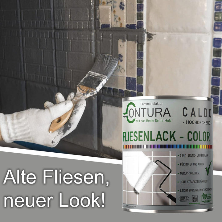 Fliesenlack 750ml. Fliesenfarbe 20 Farben Lack Fliesen Wand Boden Bad Küche - Farbmanufaktur Contura Berkemeier - Farbmanufaktur Contura Berkemeier