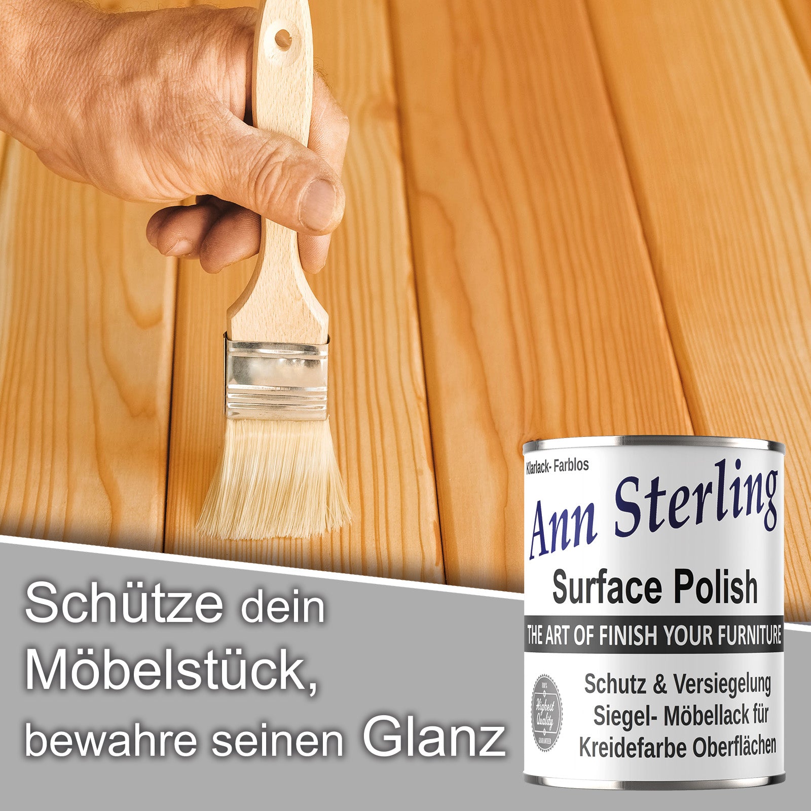 Contura Ann Sterling Siegellack / Versiegelung Klarlack -Finish- für Shabby Chic Farblos Matt - Farbmanufaktur Contura Berkemeier - Farbmanufaktur Contura Berkemeier