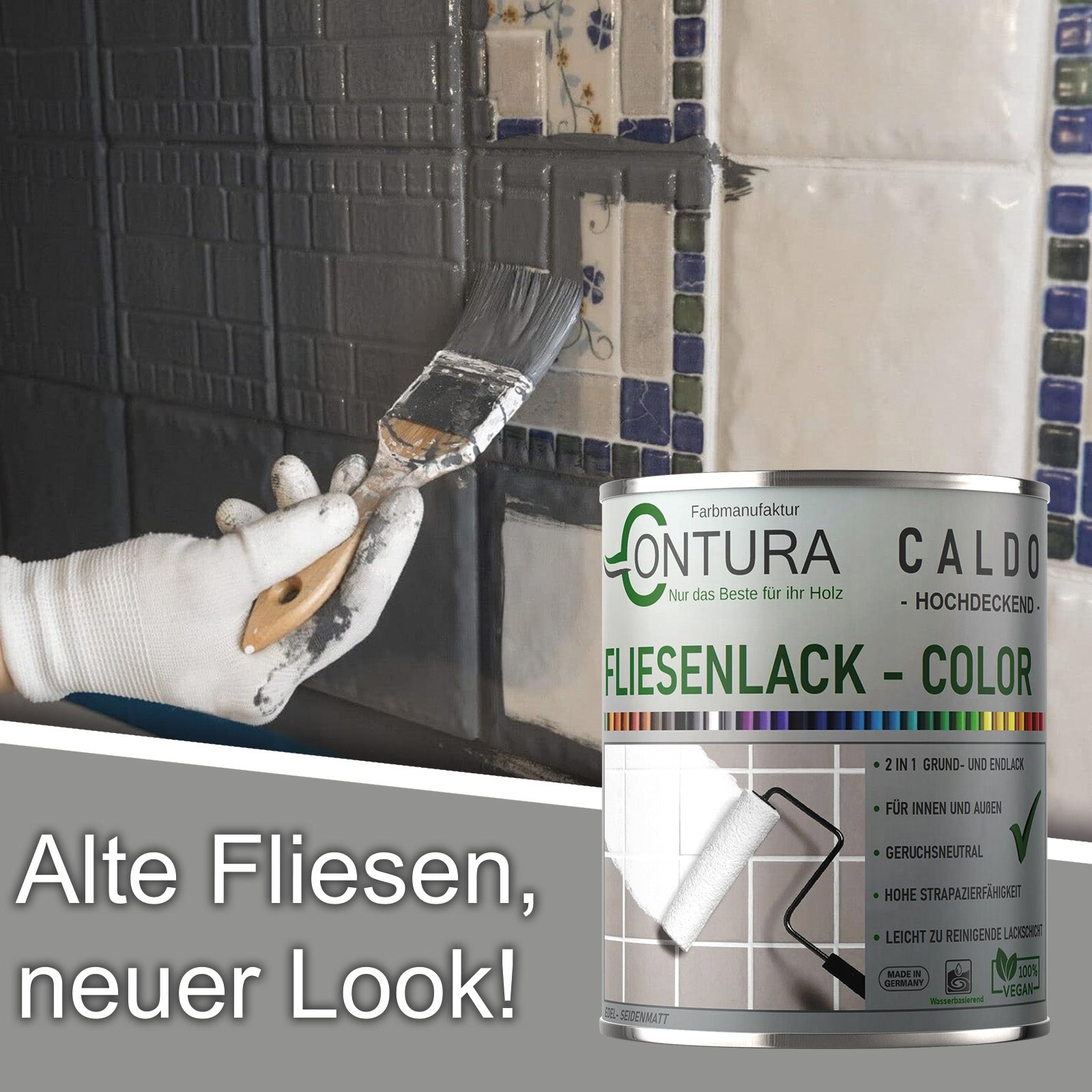 Fliesenlack ++Wunschfarbton++ Fliesenfarbe Lack Fliesen Wand Boden Bad Küche - Farbmanufaktur Contura Berkemeier - Farbmanufaktur Contura Berkemeier
