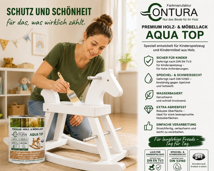 WEIß Lack für Kinderspielzeug Kindermöbel Weißlack DIN EN71/3 Seidenmatt