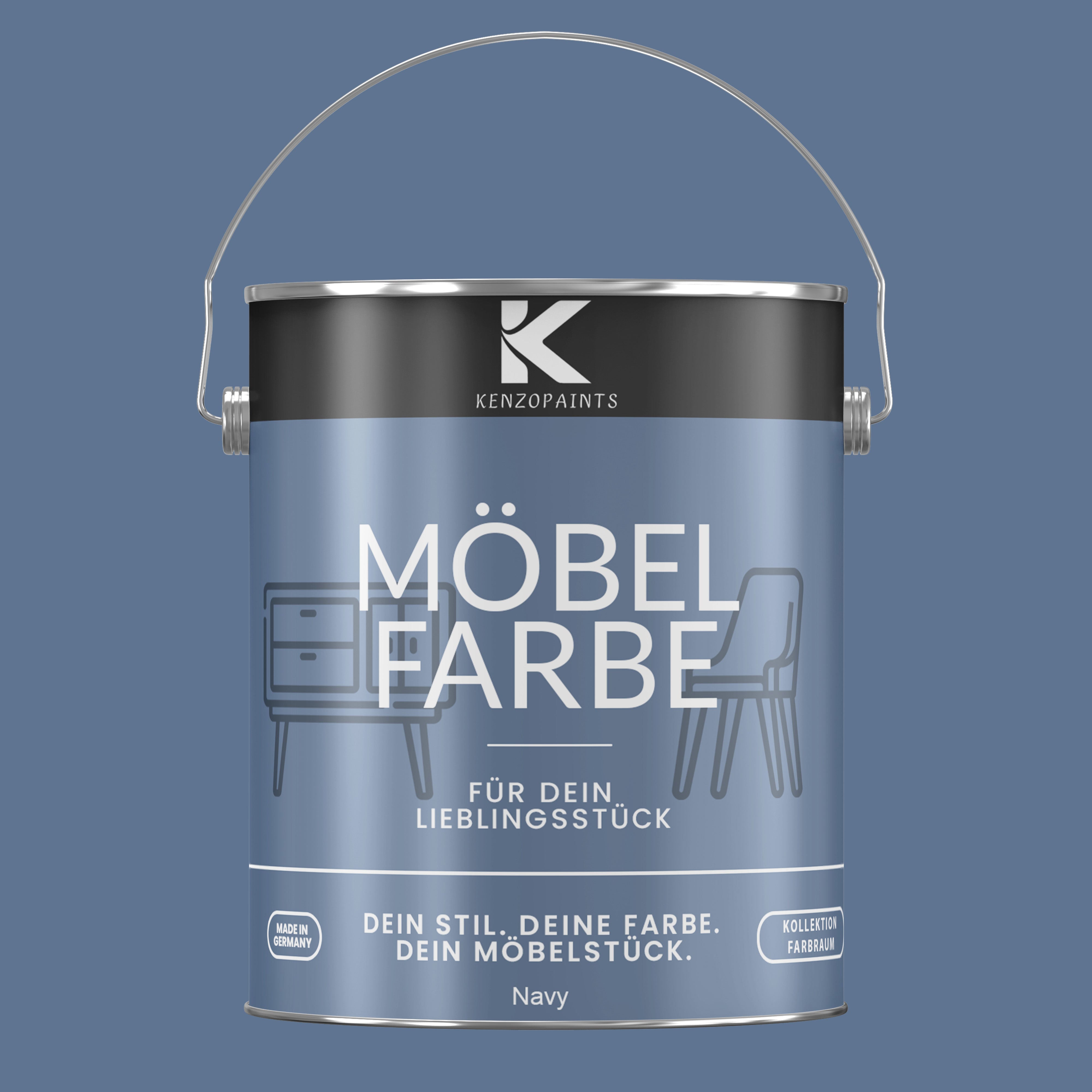 Kenzopaints Möbelfarbe Möbellack Buntlack Farbraum - 2,5Liter - Farbmanufaktur Contura Berkemeier - Farbmanufaktur Contura Berkemeier