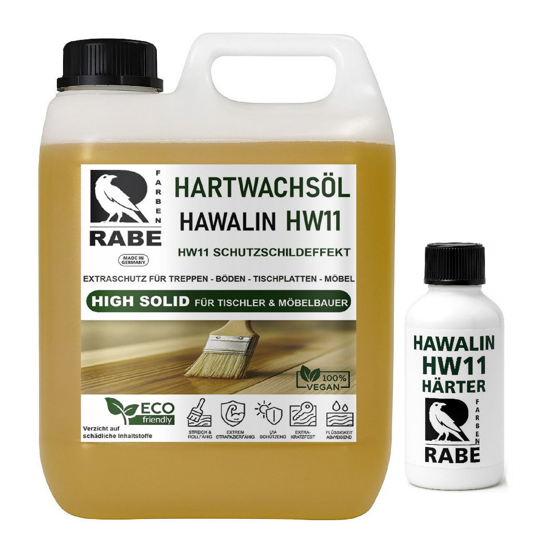 RABE - 2K Hartwachsöl mit Härter High Solid Farblos seidenmatt Parkett Möbel Öl - Farbmanufaktur Contura Berkemeier - Farben Rabe