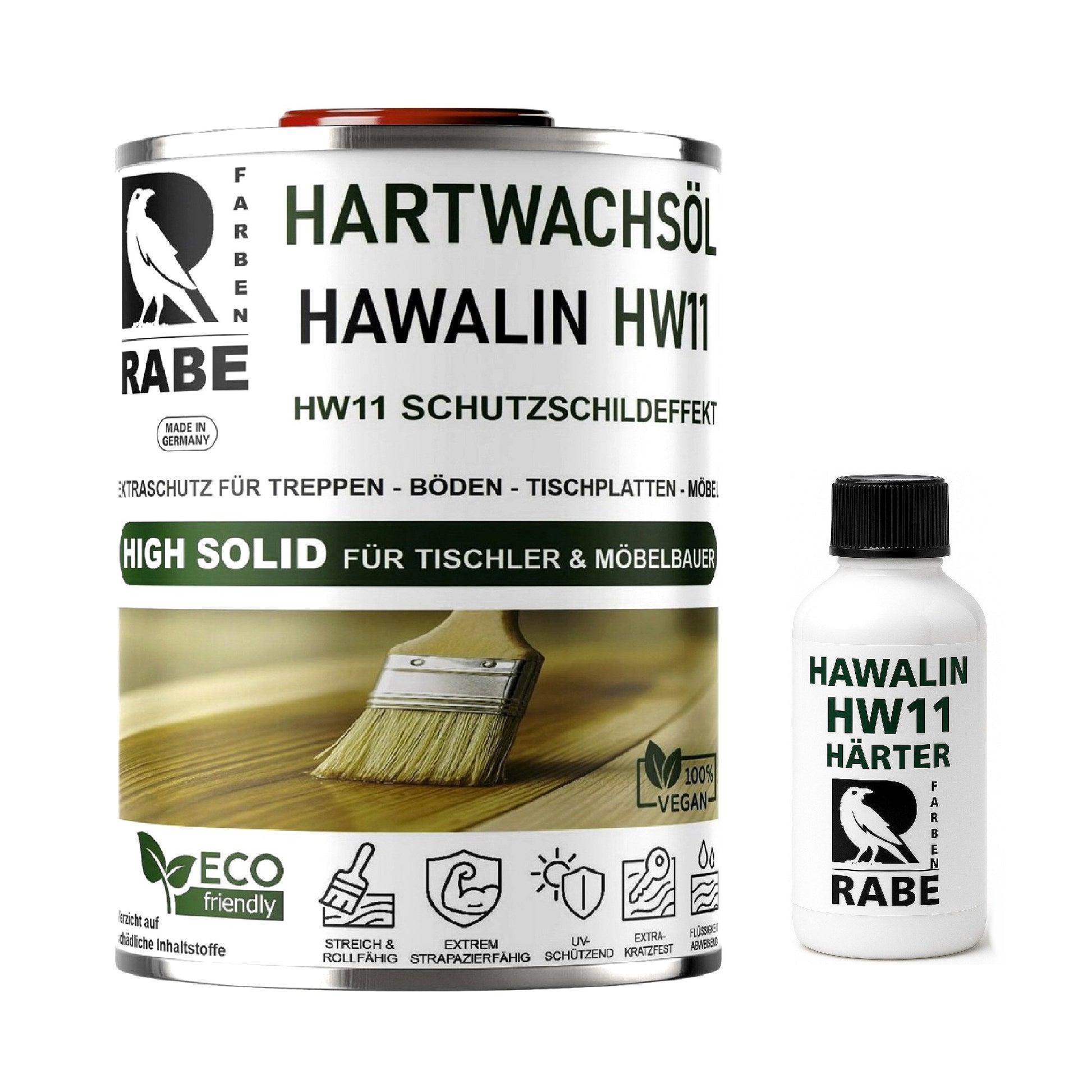 RABE - 2K Hartwachsöl mit Härter High Solid Leicht WEIß seidenmatt Parkett Möbel - Farbmanufaktur Contura Berkemeier - Farben Rabe