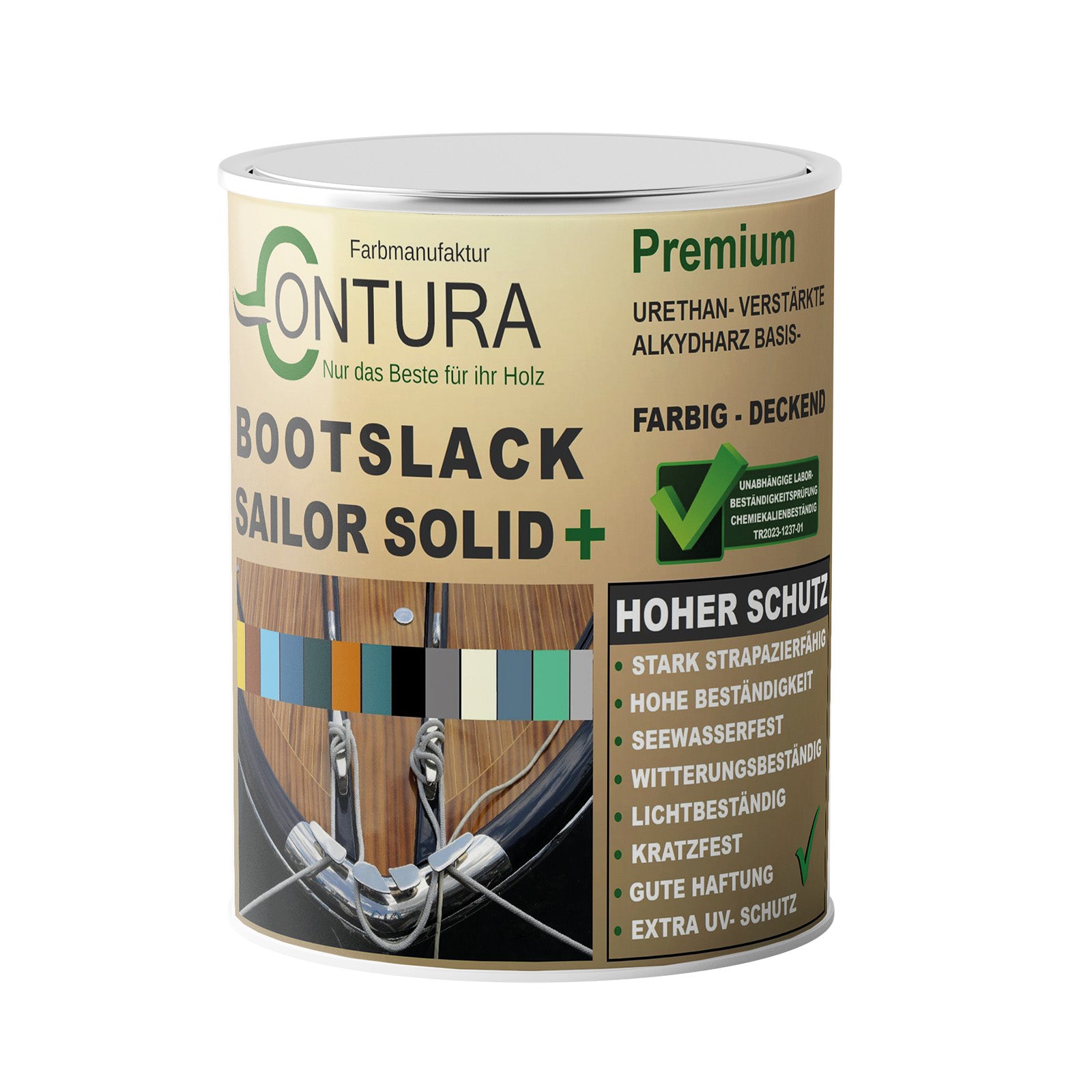 Contura Bootslack Farbig SEIDENMATT Yacht- Buntlack Metall Holz GFK Holzlack Boot Farblos - Farbmanufaktur Contura Berkemeier - Farbmanufaktur Contura Berkemeier