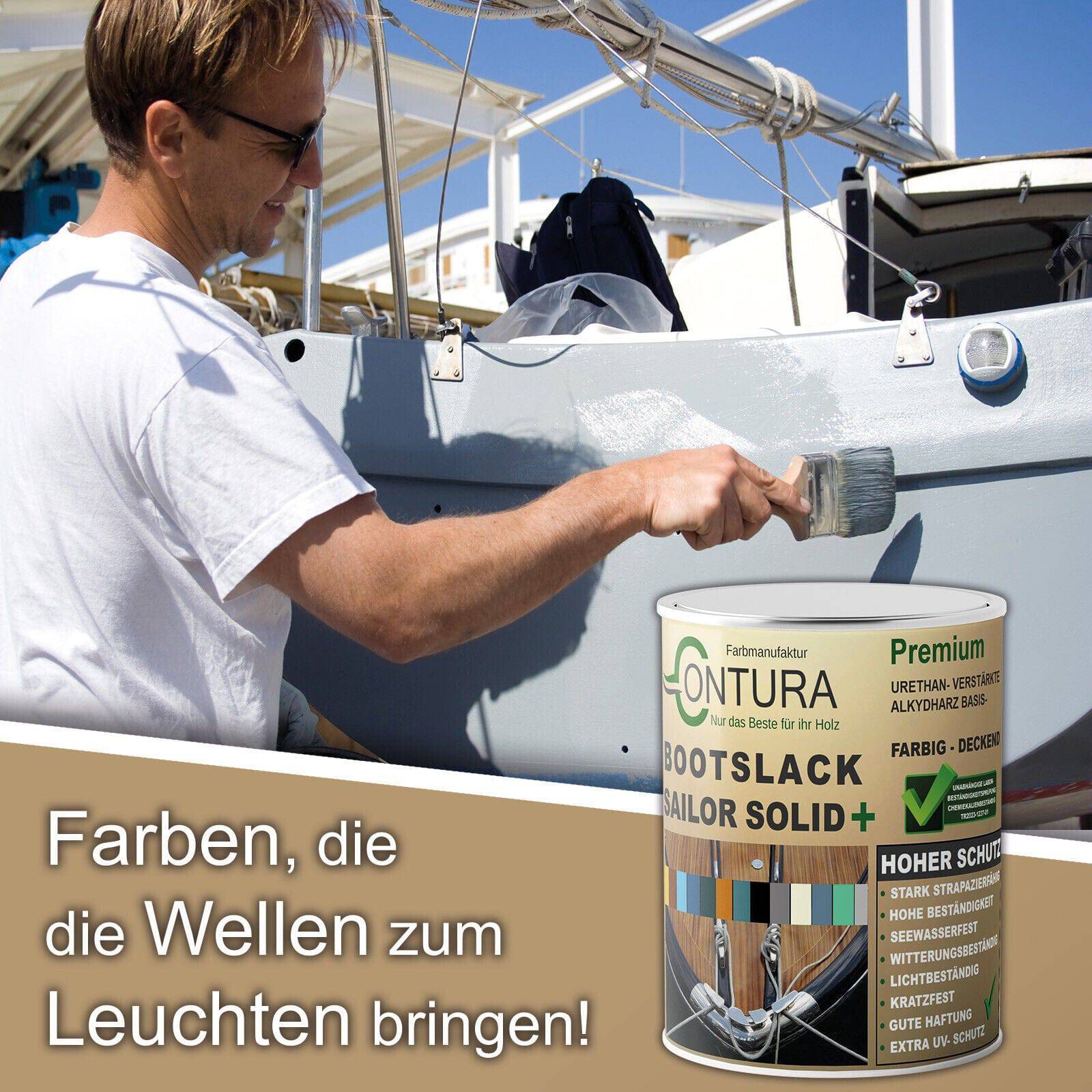 -POS- Contura 2K Bootslack SEIDENMATT RAL Farbe Yachtlack Holzlack GFK Metall Boot Schiffslack - Farbmanufaktur Contura Berkemeier - Farbmanufaktur Contura Berkemeier
