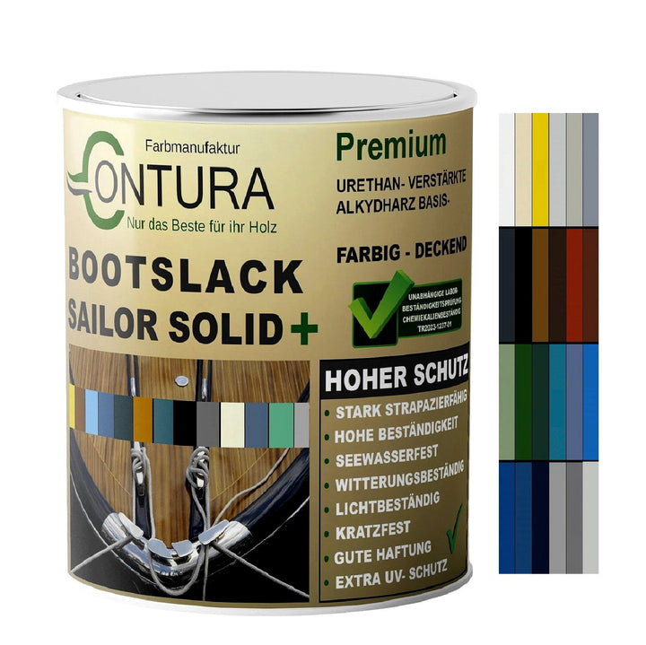 Contura Bootslack Farbig SEIDENMATT Yacht- Buntlack Metall Holz GFK Holzlack Boot Farblos - Farbmanufaktur Contura Berkemeier - Farbmanufaktur Contura Berkemeier