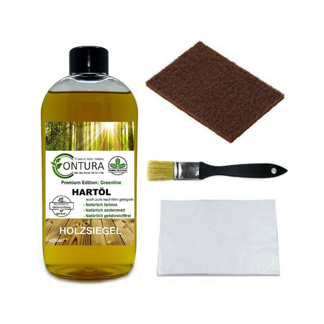 CONTURA Hartöl im SET 5tlg Holz- Möbelöl Holzöl Hartwachs Pflegeöl farblos 250ml - Farbmanufaktur Contura Berkemeier72444