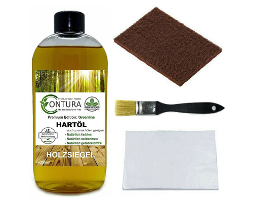 CONTURA Hartöl im SET 5tlg Holz- Möbelöl Holzöl Hartwachs Pflegeöl farblos 250ml - Farbmanufaktur Contura Berkemeier72444