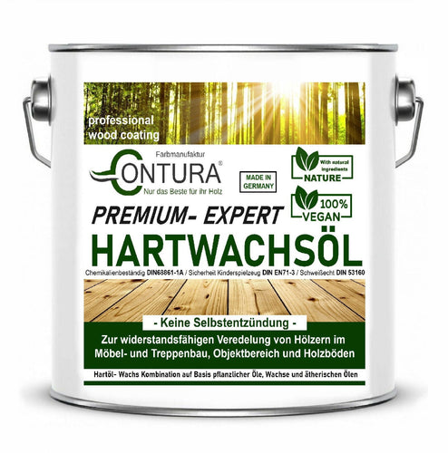 Contura Hartwachsöl Premium Möbelöl Parkettöl Holzöl farblos -nicht selbstentzündlich- - Farbmanufaktur Contura Berkemeier64013