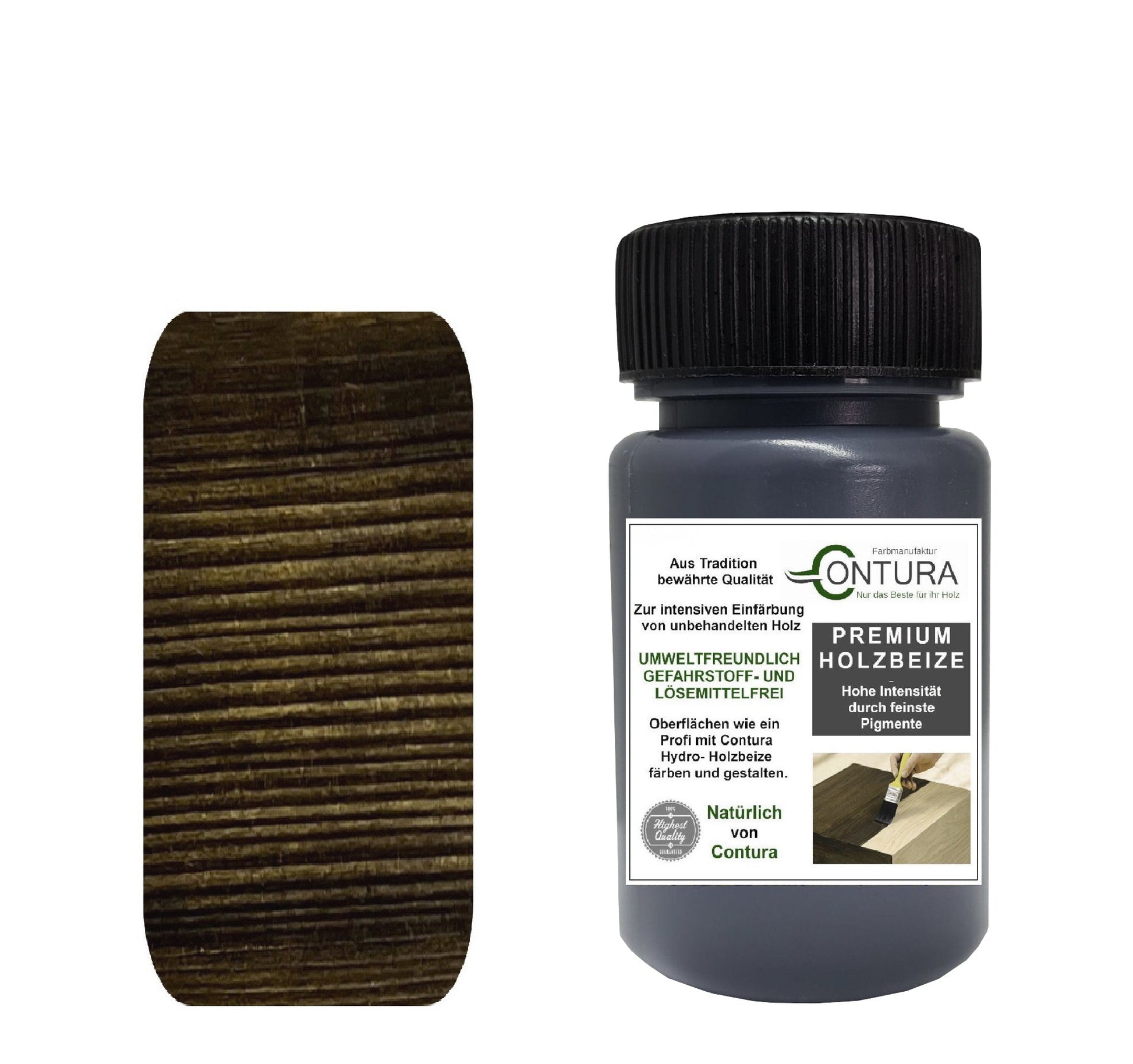 Contura Holzbeize Tischler Beize 50ml. Beizprobe Pinselflasche Holz Farbe Wasserbeize Parkett Antik Möbel Holzfarbe - Farbmanufaktur Contura Berkemeier22607