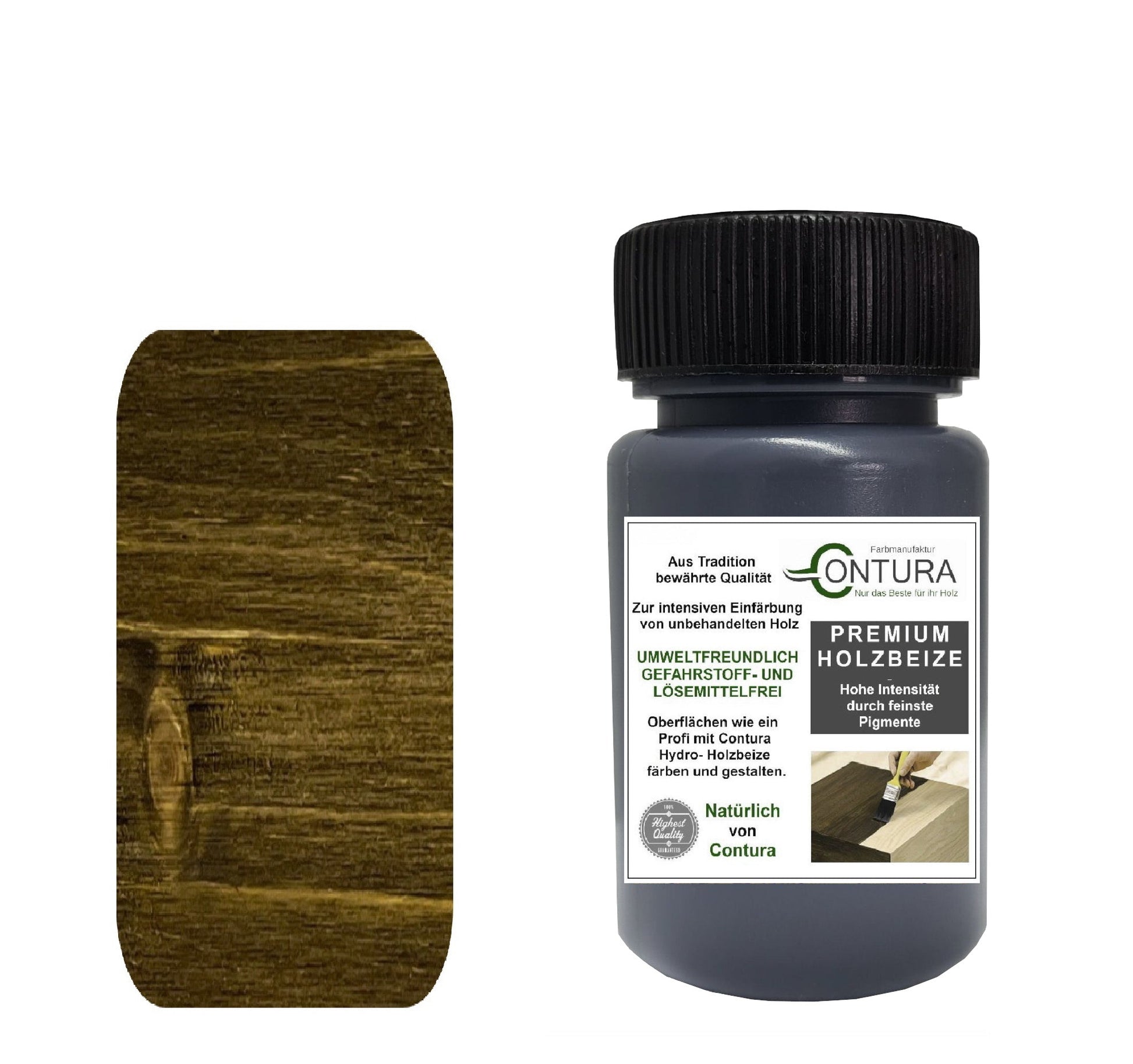 Contura Holzbeize Tischler Beize 50ml. Beizprobe Pinselflasche Holz Farbe Wasserbeize Parkett Antik Möbel Holzfarbe - Farbmanufaktur Contura Berkemeier22603