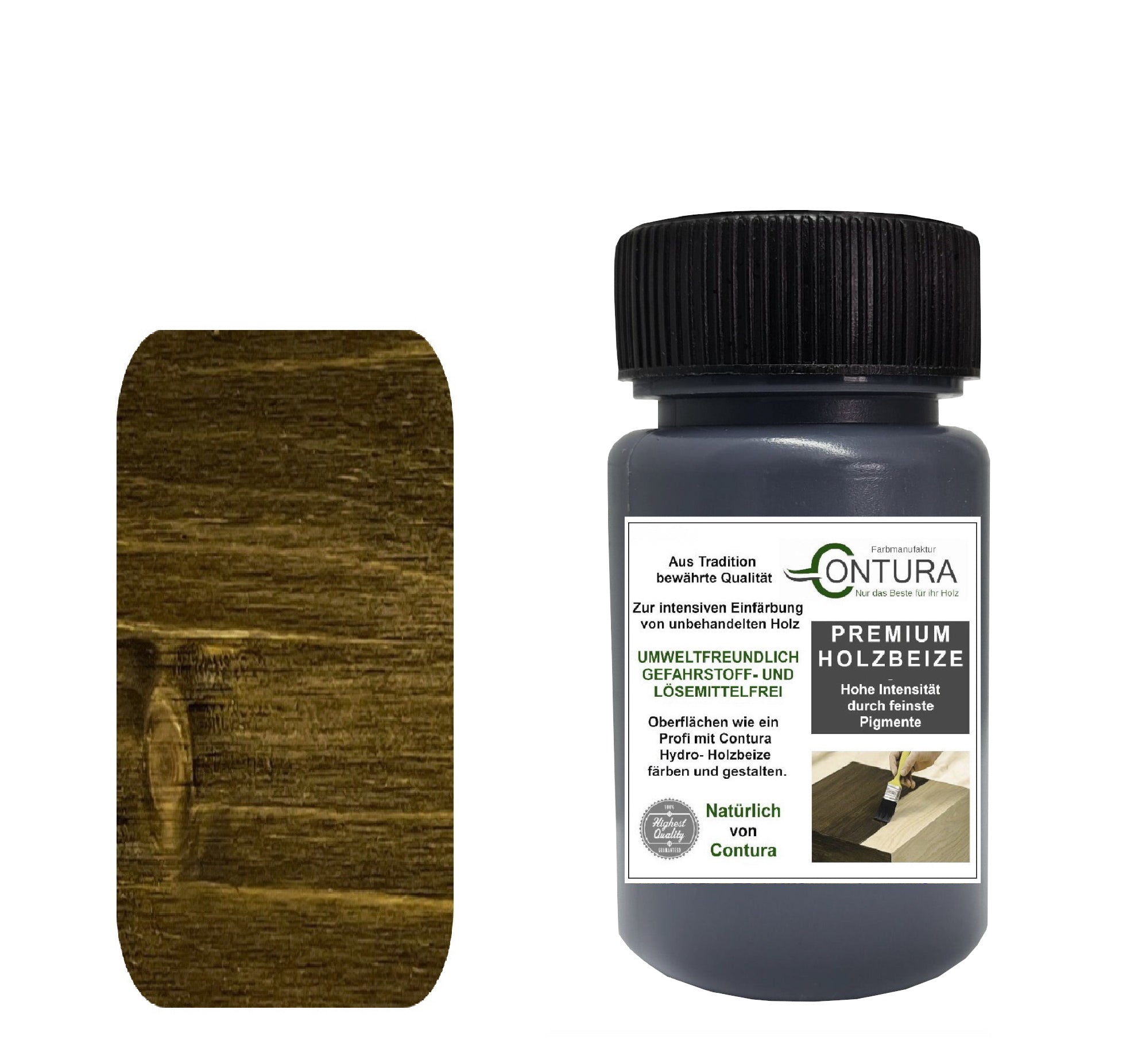 Contura Holzbeize Tischler Beize 50ml. Beizprobe Pinselflasche Holz Farbe Wasserbeize Parkett Antik Möbel Holzfarbe - Farbmanufaktur Contura Berkemeier22603