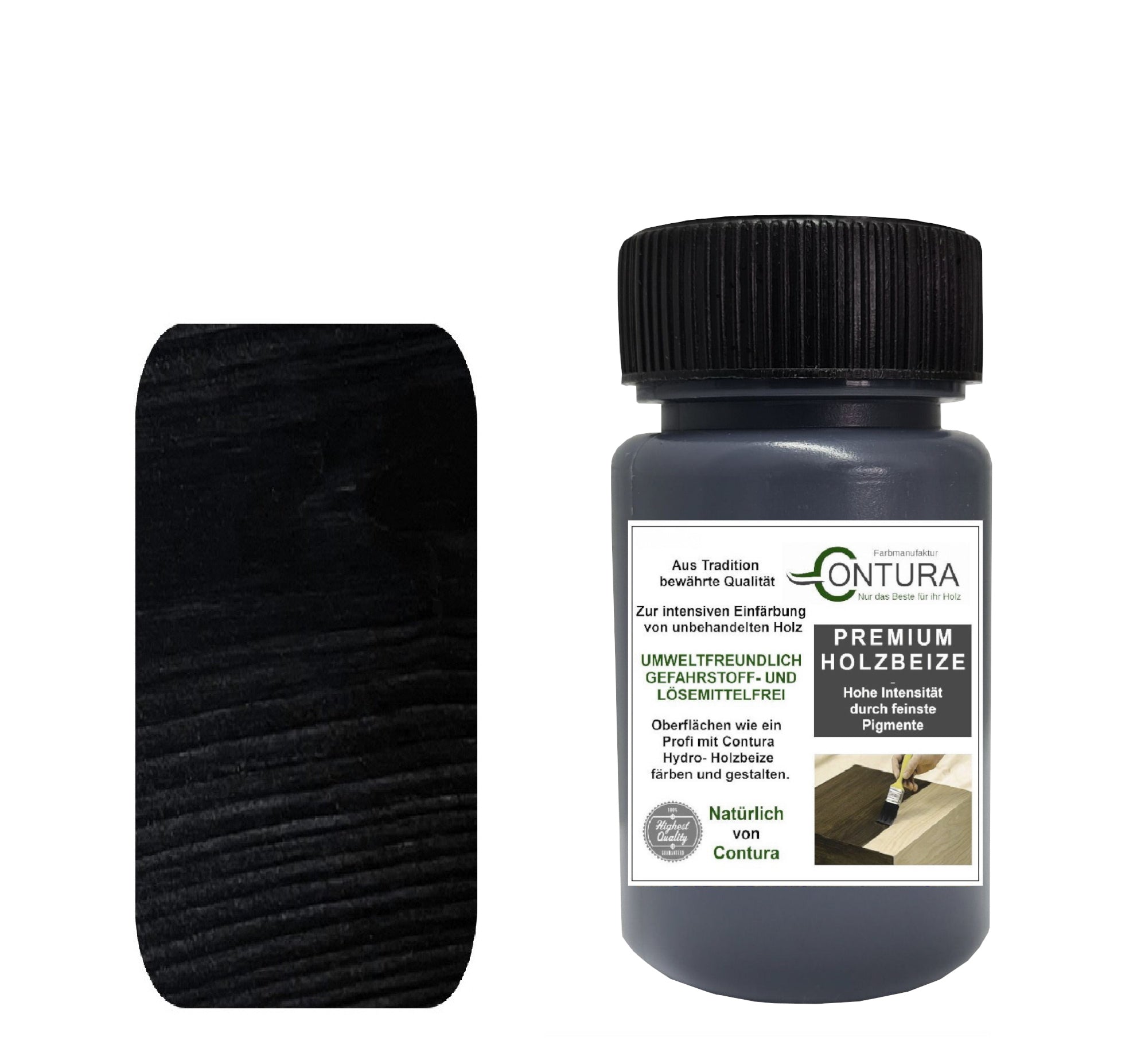 Contura Holzbeize Tischler Beize 50ml. Beizprobe Pinselflasche Holz Farbe Wasserbeize Parkett Antik Möbel Holzfarbe - Farbmanufaktur Contura Berkemeier22615