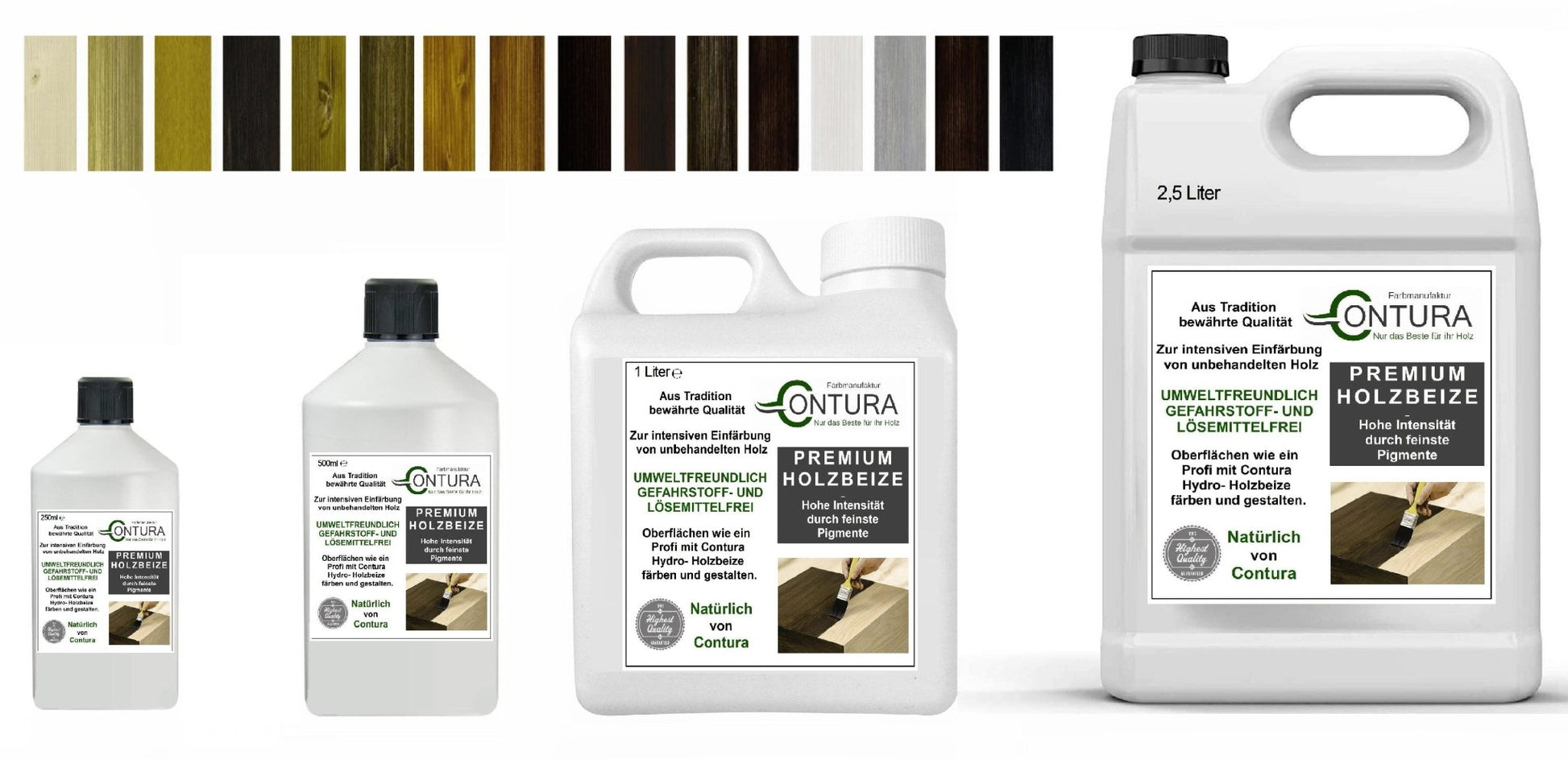 Contura Holzbeize Wasserbeize Möbel Farbe 250ml. - Farbmanufaktur Contura Berkemeier72034