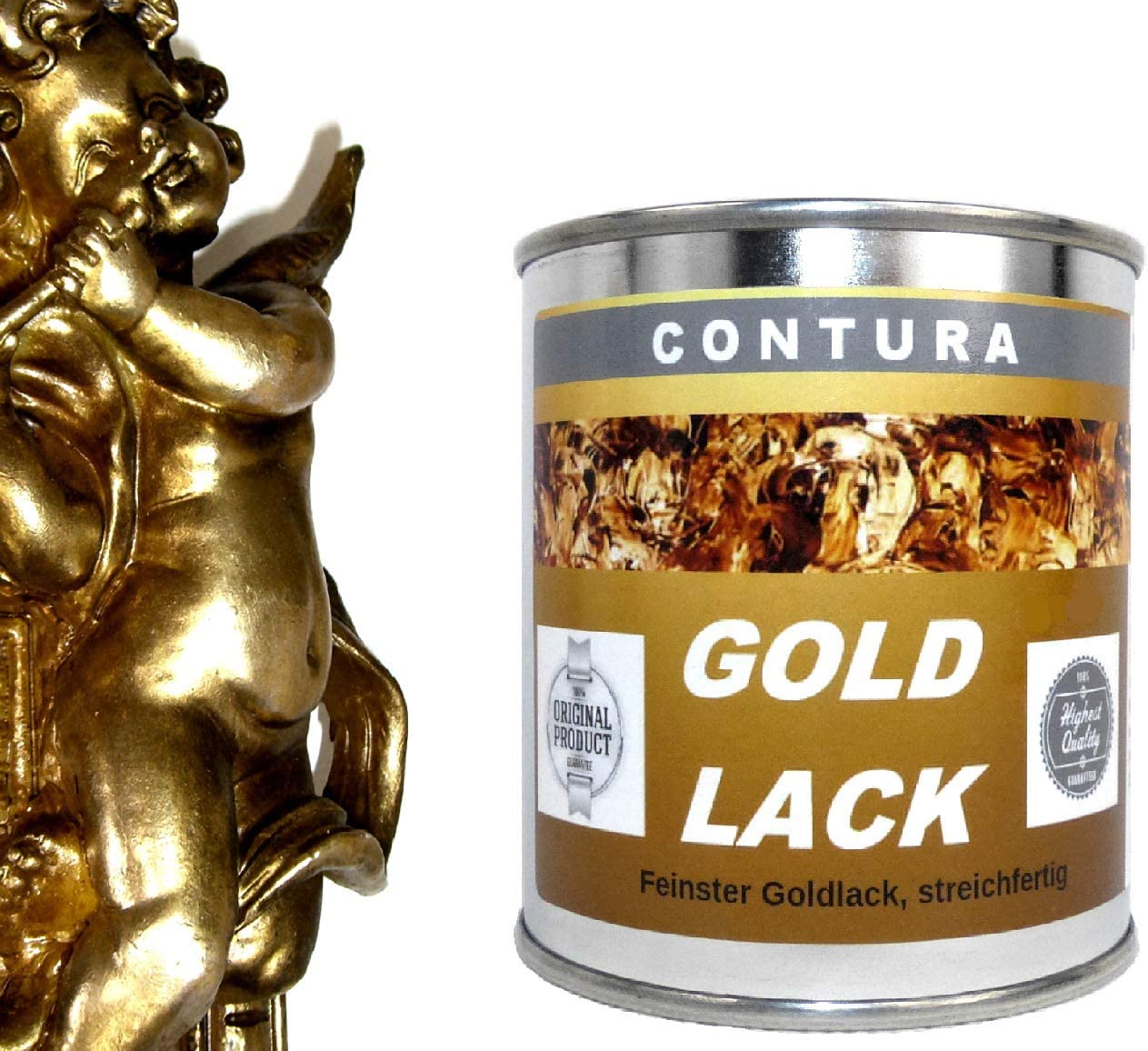 Contura Premium Goldlack Effektfarbe Effektlack Holz und Metall - Farbmanufaktur Contura Berkemeier72107