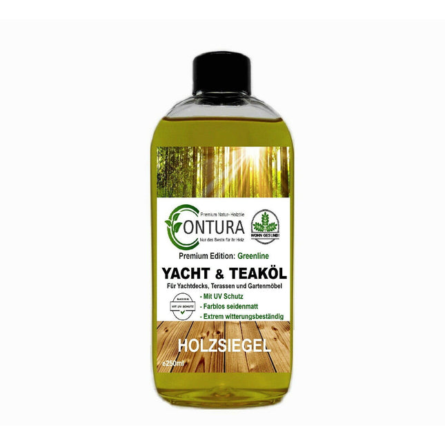 Contura Yachtöl Teaköl Greenline Edition 250ml Holz Teak Holzöl Hartöl Teakmöbel Pflegeöl - Farbmanufaktur Contura Berkemeier72449