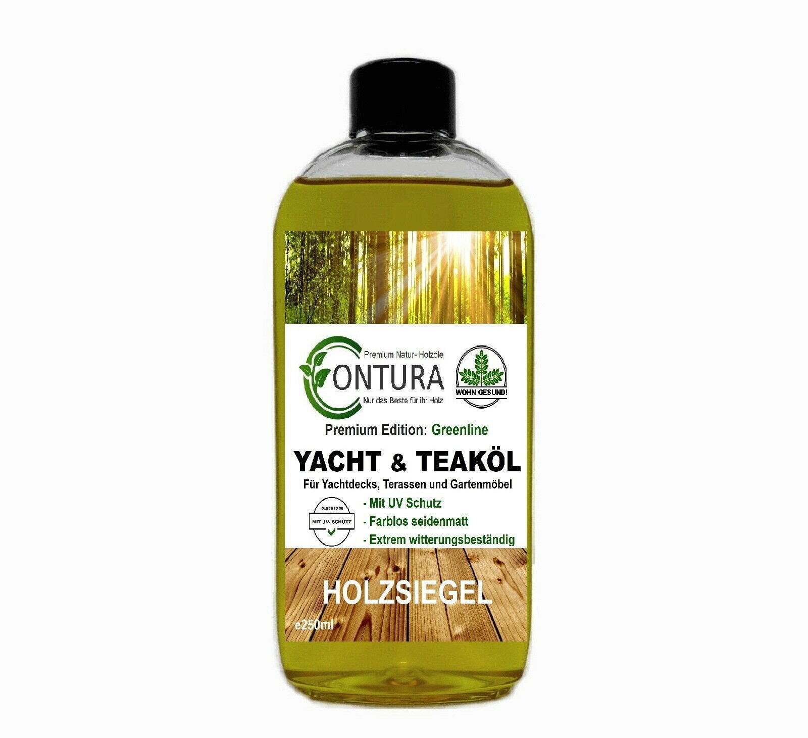Contura Yachtöl Teaköl Greenline Edition 250ml Holz Teak Holzöl Hartöl Teakmöbel Pflegeöl - Farbmanufaktur Contura Berkemeier72449