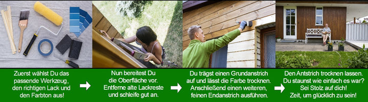 Holzlasur Dickschichtlasur Set + Pinsel 2in1 Dauerschutzlasur Holzschutz Lasur - Farbmanufaktur Contura Berkemeier22078