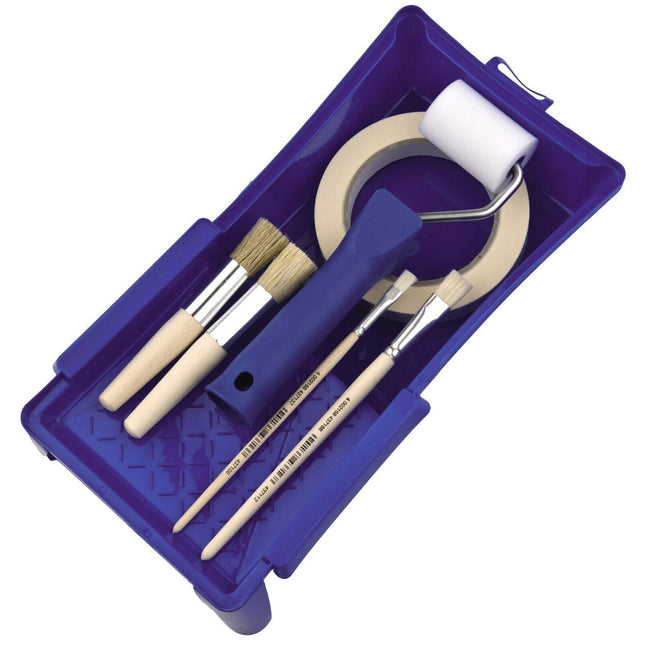 Schablonierpinsel Set 7 Teile Schablonierwerkzeug Pinsel Farbroller Kreidefarbe - Farbmanufaktur Contura Berkemeier100402