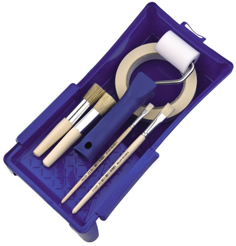 Schablonierpinsel Set 7 Teile Schablonierwerkzeug Pinsel Farbroller Kreidefarbe - Farbmanufaktur Contura Berkemeier100402